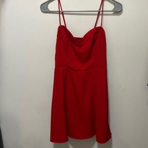 abercrombie and fitch red dress with pockets small